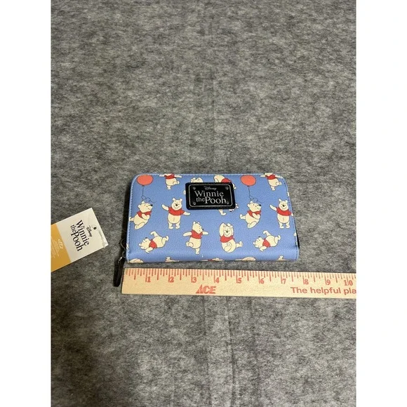 Disney Winnie the Pooh Wallet Womens Blue Zip Around 95 Years Anniversary Clutch - Picture 8 of 10